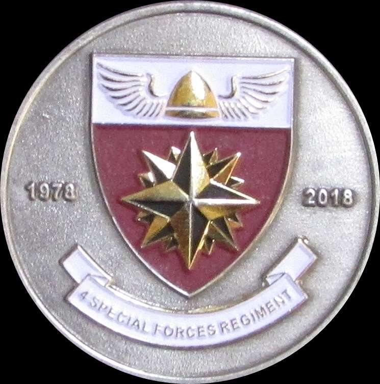 SA Army Special Forces (Recce) - 4 Special Forces Regiment 40 Year Numbered Challenge Coin