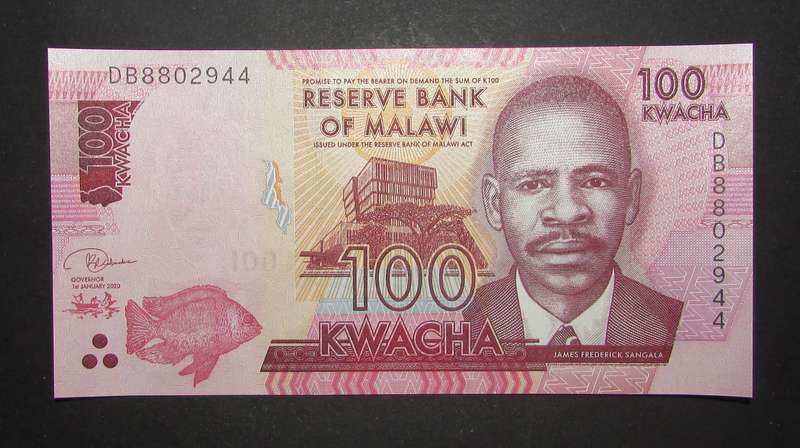 Reserve Bank of Malawi - 100 Kwacha Notes in Sequence and UNC - Bid Per Note