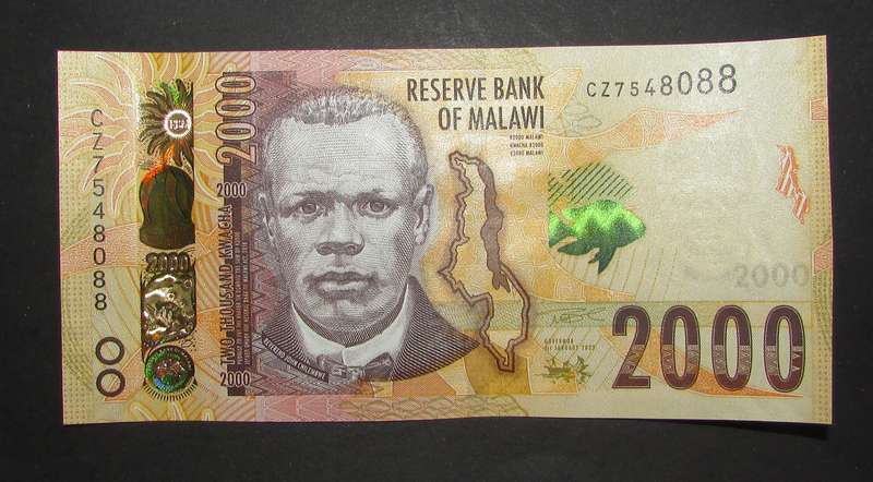 Reserve Bank of Malawi - 2000 Kwacha Notes in Sequence and UNC - Bid Per Note