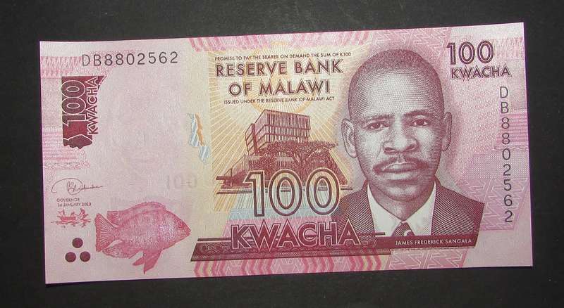 Reserve Bank of Malawi - 100 Kwacha Notes in Sequence and UNC - Bid Per Note