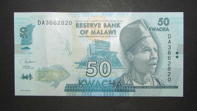 Reserve Bank of Malawi - 50 Kwacha Notes in Sequence and UNC - Bid Per Note
