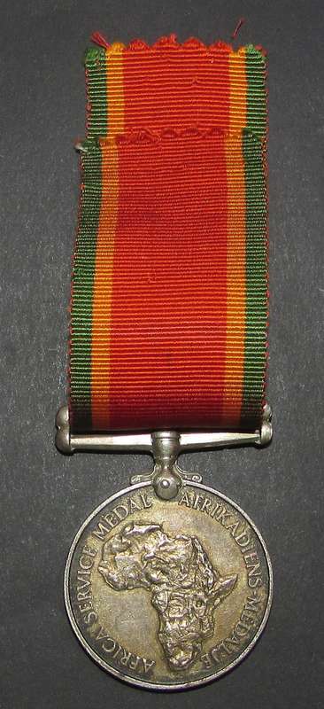 Full Size Sterling Silver Africa Service Medal:215905 H.Quinn