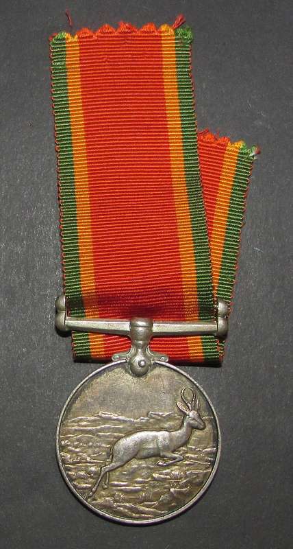Full Size Sterling Silver Africa Service Medal:215905 H.Quinn