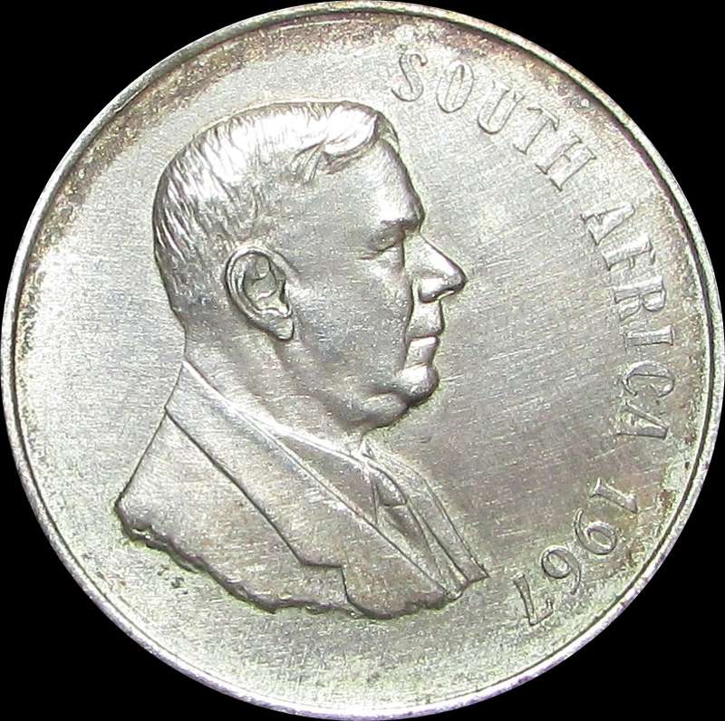 1967 Republic of South Africa Silver One Rand