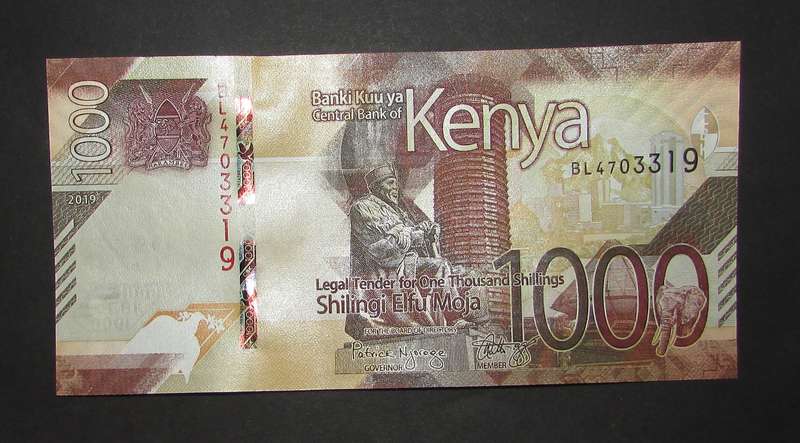 Reserve Bank of Kenya - 1000 Shilling Notes in Sequence and UNC - Bid Per Note