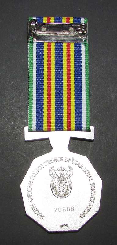 Full Size South African 20 Years Faitful Service Medal ( Sterling Silver )