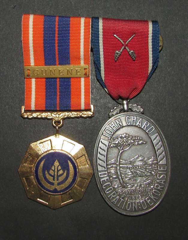 SADF - Full Size Low Numbered Pair - Pro Patria (Cunene) 4375 and John Chard Decoration 527
