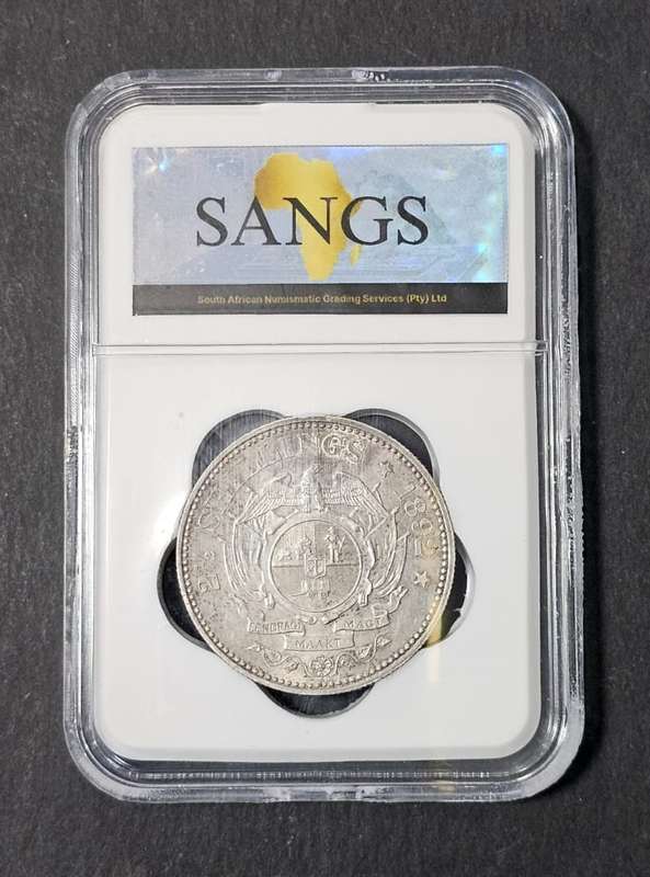 ZAR Silver - 1892 Half Crown SANGC Graded MS62