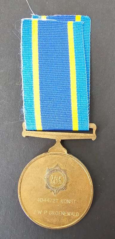Full Size SAP 75 Year Medal: Groenewald
