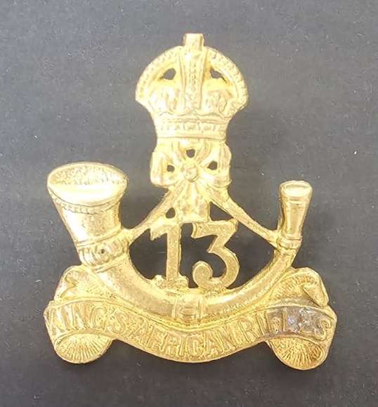 13Th Kings African Rifles Cap Badge