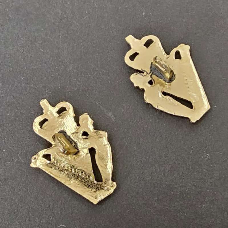 Pair of Ulster Defence Regiment Anodised (Staybrite) Collar Badges