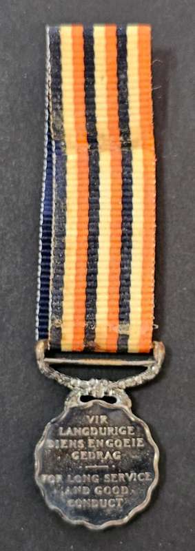 SADF - Permanent Forces Long Service and Good Conduct Miniature Medal - Sterling Silver