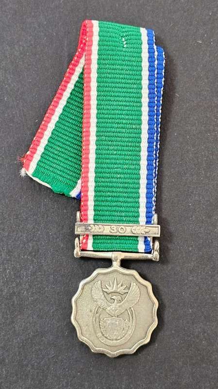 SADF - Faithful Service Miniature Medal with 30 Year Bar