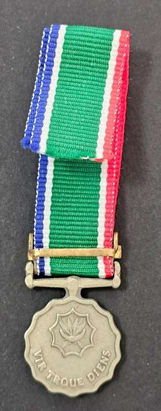 SADF - Faithful Service Miniature Medal with 40 Year Bar and Device