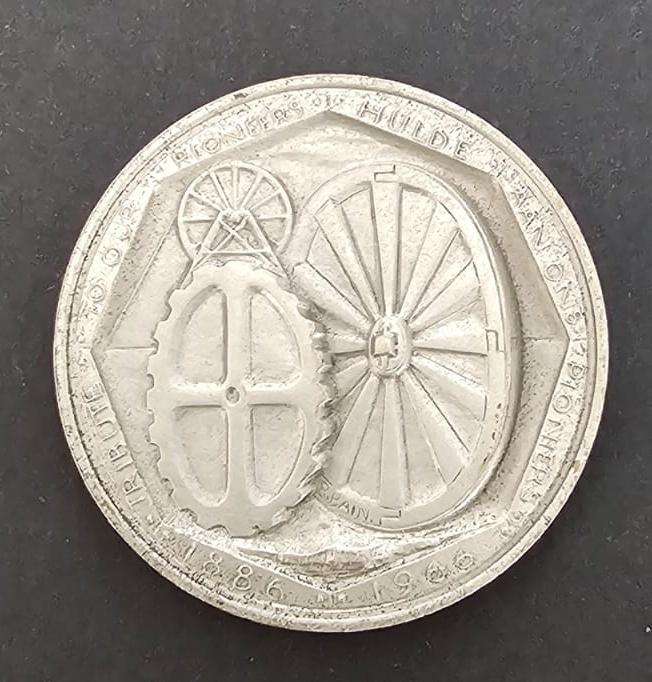 City of Johannesburg 80th Anniversary - Tribute to Pioneers Sterling Silver Medal (1886-1966)