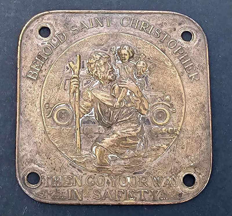 Vintage Pre-War Saint.Christopher Brass Car Badge