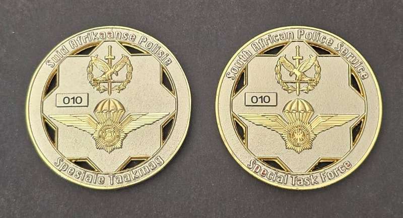 Only 50 Sets Made - South African Police Special Task Force Numbered Challenge Coin set - Number 10