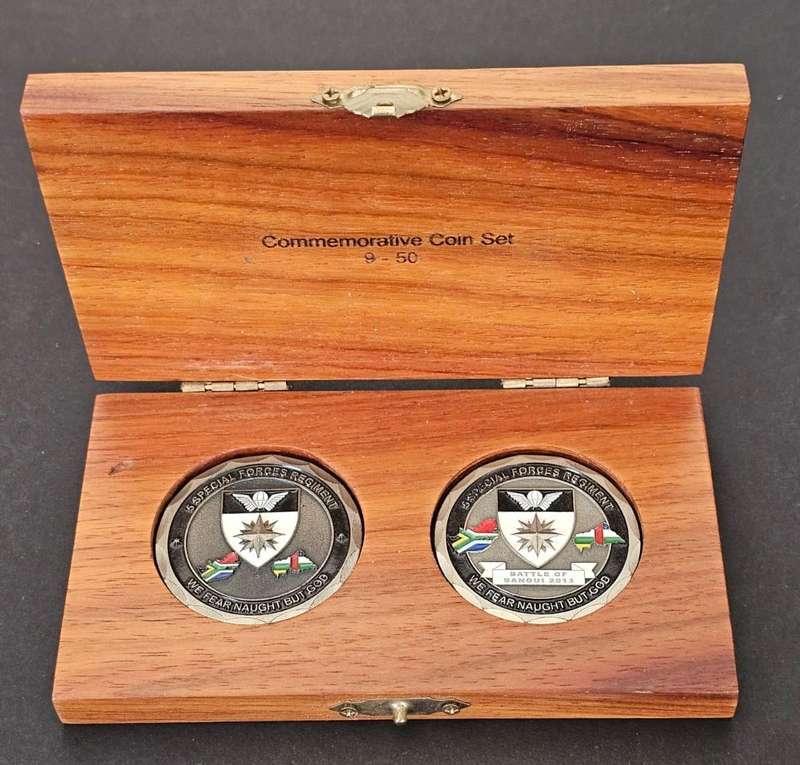 Only 50 Sets Made - South African Special Forces " Battle of Bangui " Challenge Coins - #9