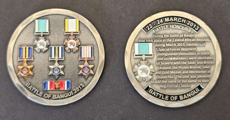 Only 50 Sets Made - South African Special Forces " Battle of Bangui " Challenge Coins - #9
