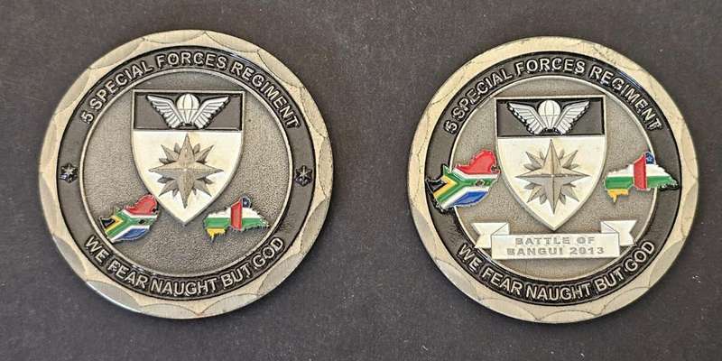 Only 50 Sets Made - South African Special Forces " Battle of Bangui " Challenge Coins - #9