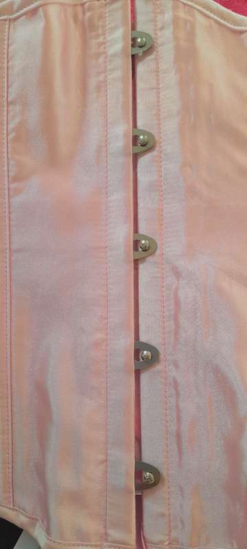 Underbust satin corset in light baby pink