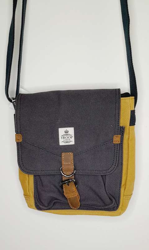 Troop London Heritage canvas leather cross body bag