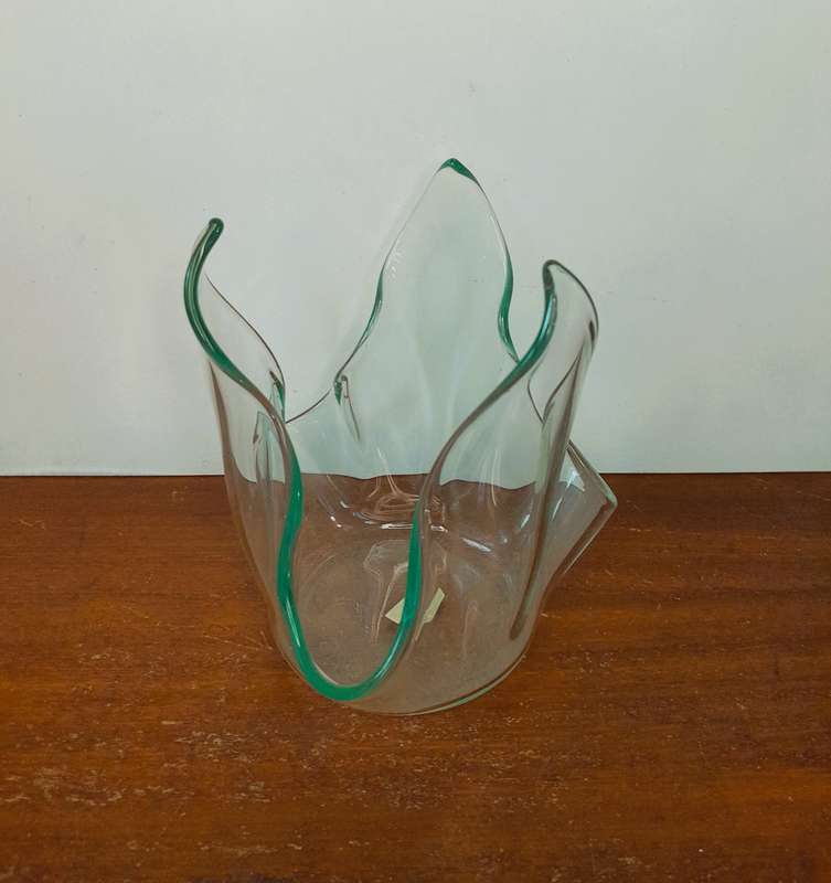 Vintage handkerchief glass vase
