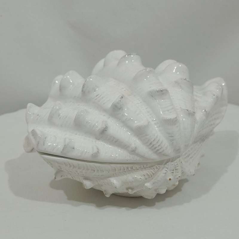 Ceramic glazed seashell jewellery bowl