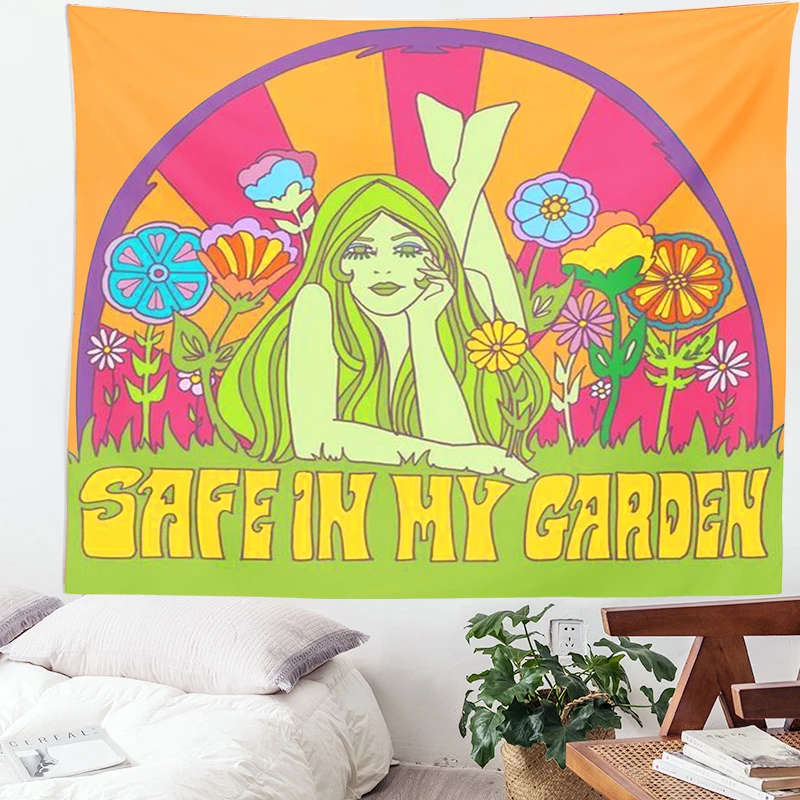 Printed wall hanging - Safe in my garden