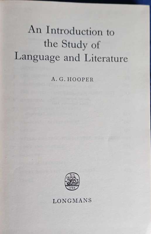 An introduction to the study of language and literature by AG Hooper