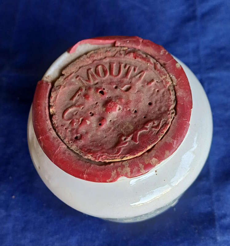 Vintage Moutarde de Meaux mustard stone jar