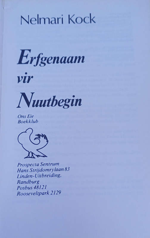 Erfgenaam vir Nuutbegin deur Nelmari Kock
