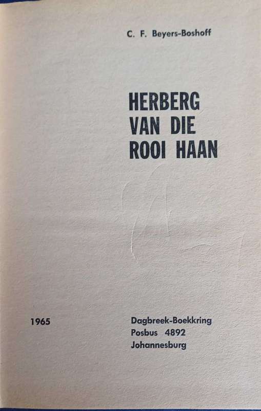 Herberg van die Rooi Haan deur CF Beyers Boshoff
