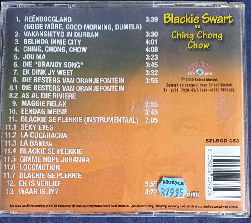 Blackie Swart se Ching Chong Chow cd