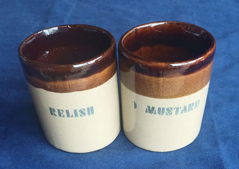 Vintage relish and mustard set