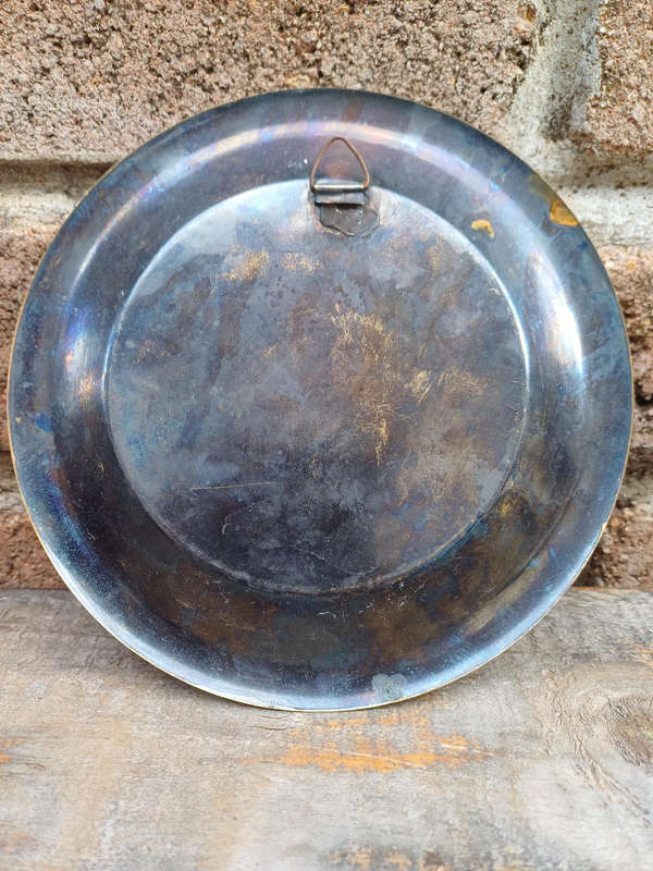 Vintage Egyptian metal sphinx wall plate