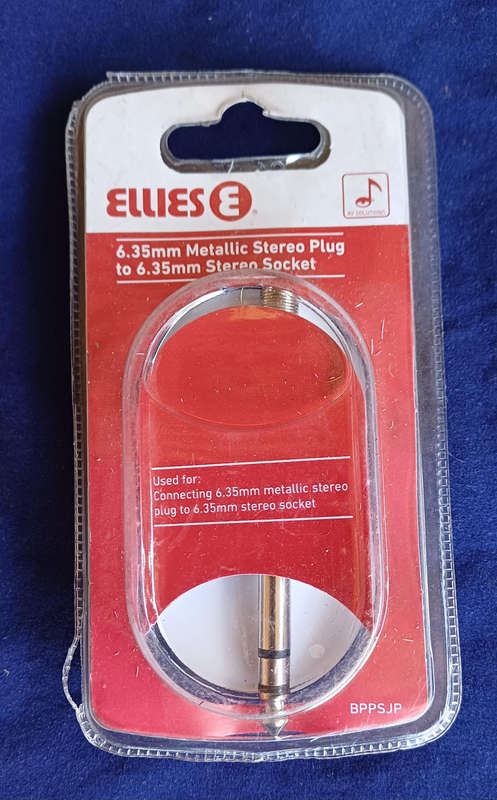 Ellies 6.35mm metallic stereo plug to 6.35mm stereo socket