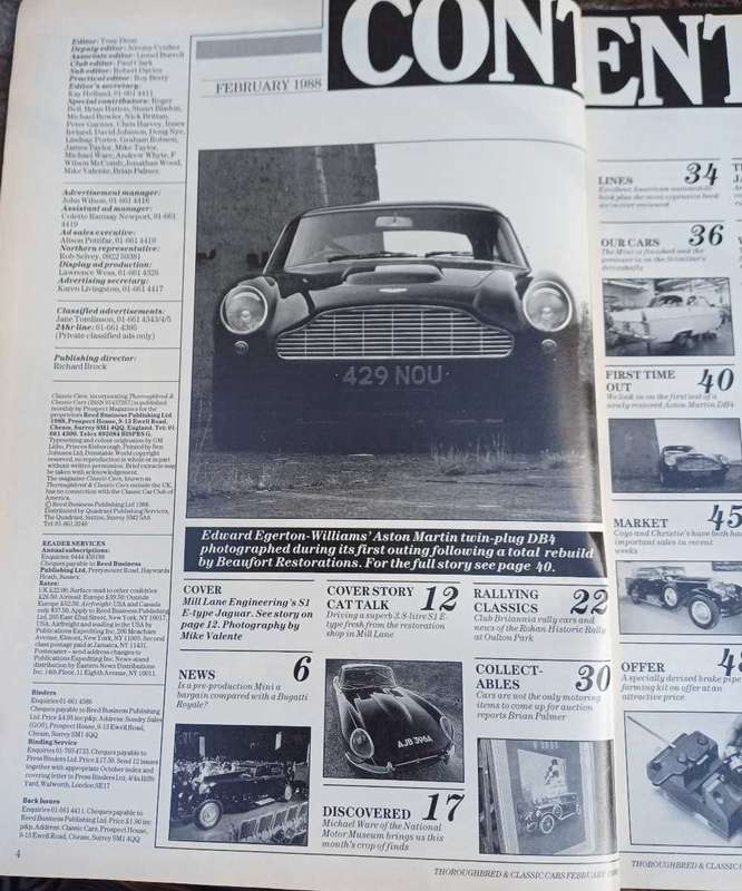 Thoroughbred & classic cars February 1988