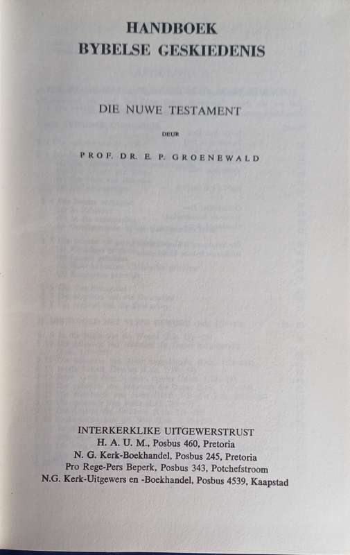 Handboek Bybelse geskiedenis