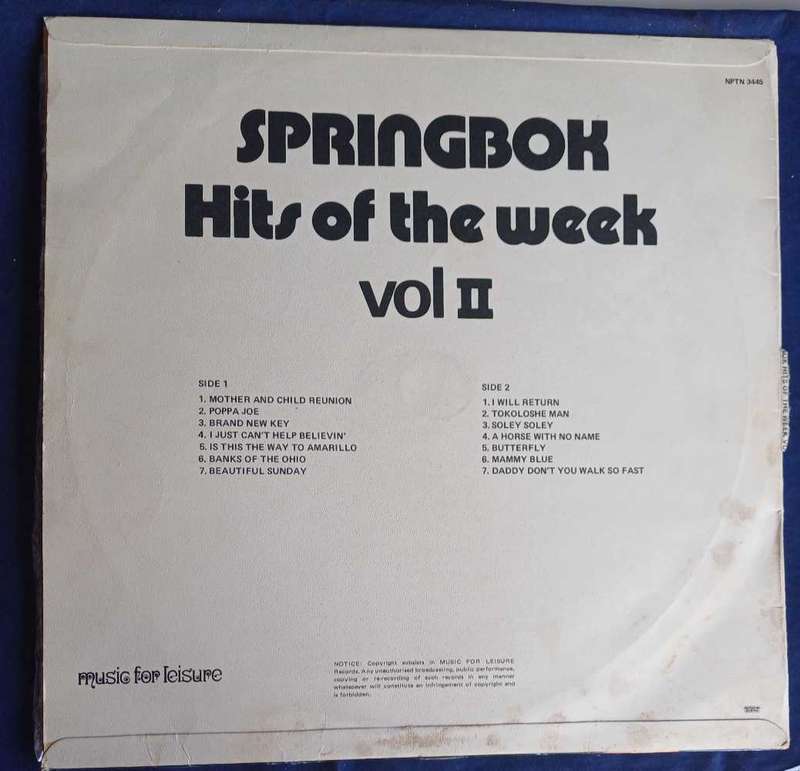 Springbok hits of the week vol II LP