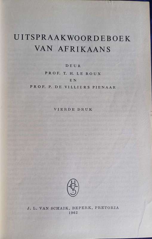 Uitspraakwoordeboek van Afrikaans