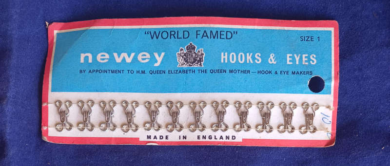 Vintage world famed Newey hooks & eyes