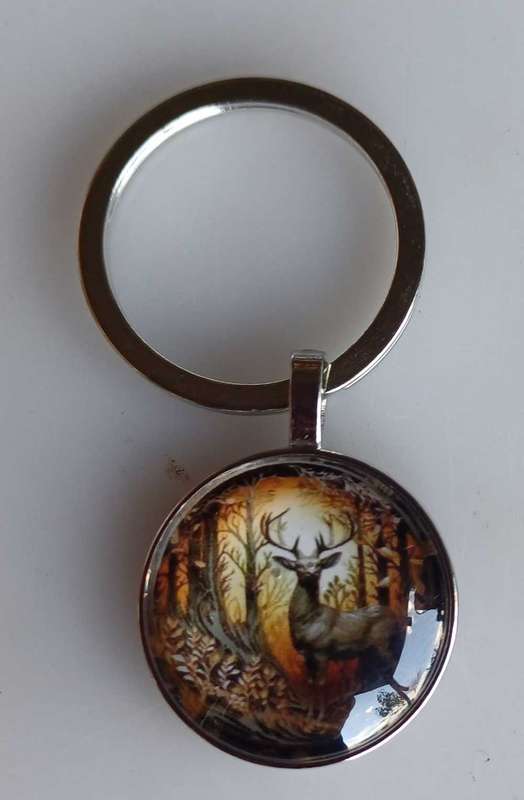 Forest deer keyring