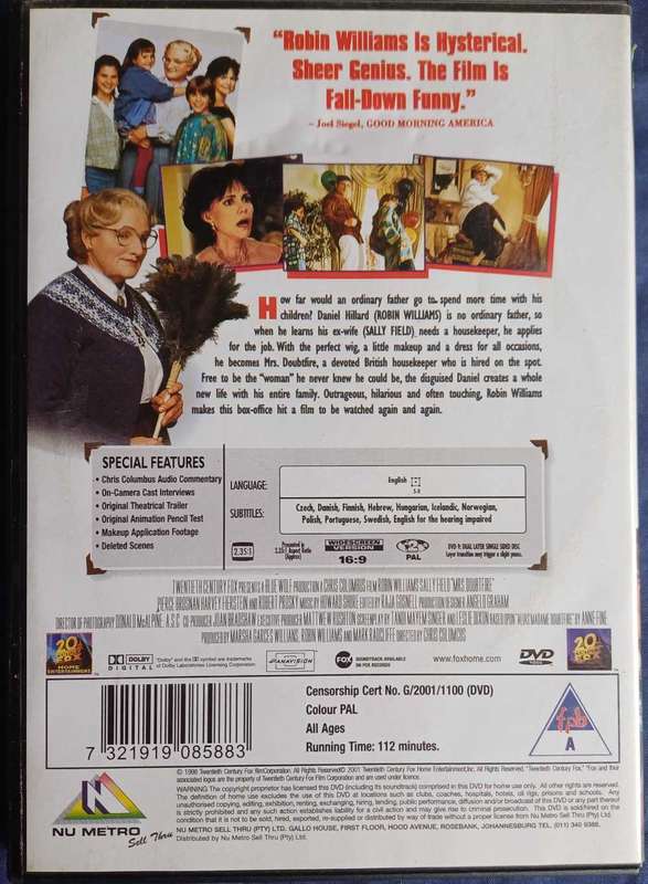 Mrs. Doubtfire dvd