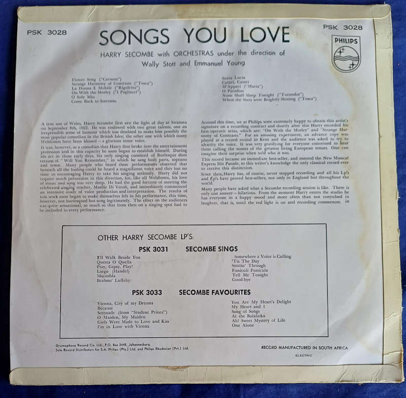 Harry Secombe - Songs you love lp