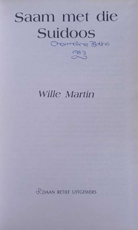 Saam met die suidoos deur Wille Martin