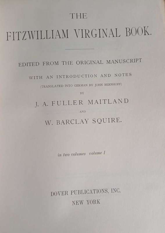 The Fitzwilliam virginal book volume one