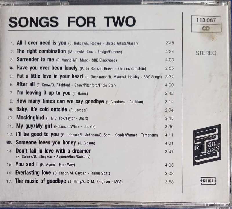 Songs for two cd