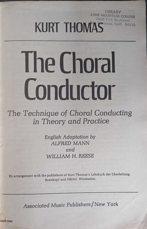 The choral conductor - Kurt Thomas