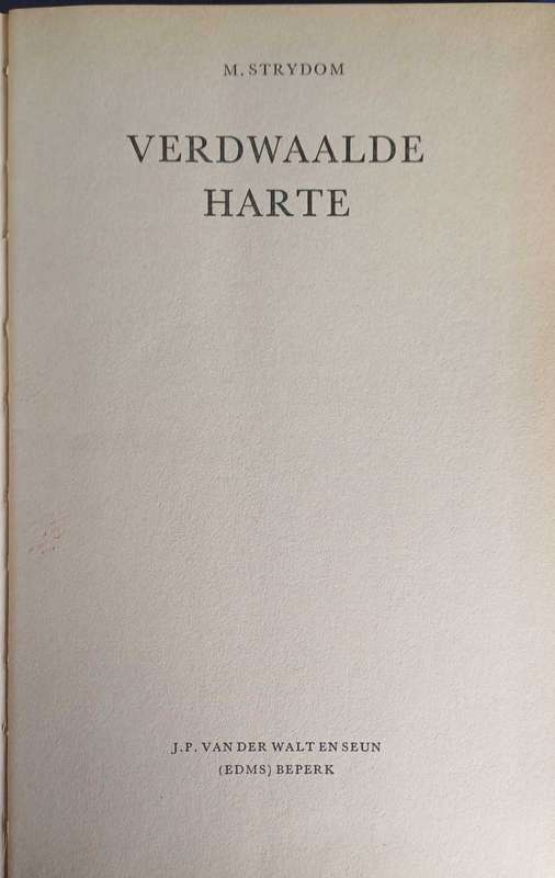Verdwaalde harte deur M Strydom